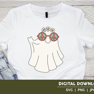 Peace Ghost Hand-drawn Digital File | SVG | JPG | PNG | Digital Download | Cricut & Silhouette Cut File