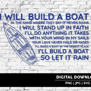Build A Boat Songtexte Digitaler Download | Geschnittene Datei | SVG | JPG | PNG | Cricut & Silhouette Cut File | Colton Dixon Songtext | Christliche Designs