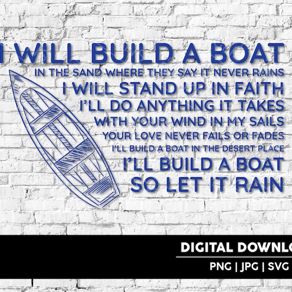 Testo di Build A Boat: Colton Dixon Christian Wall Art (download digitale)
