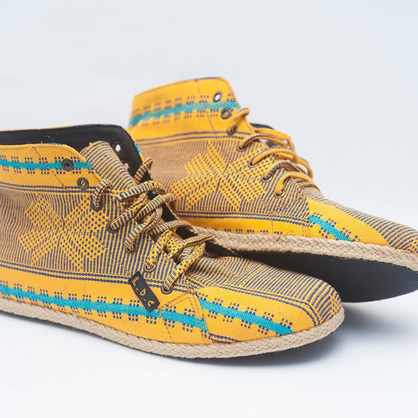 LDC Shoes - My Street Walks - Ikat Woman Flats - Available ONLY 40 EU Women Size - Traditional - Handmade - Yellow - www.ldcshoes.com