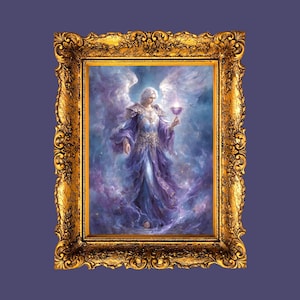 Tarjeta del Arcángel Zadkiel - Ángel de la Llama Violeta Imprimible - Misericordia y Transformación - Tarjeta Espiritual de 5x7 - Descarga Instantánea - Incluye Tarjeta Bonus