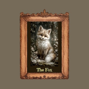 Fox Power Animal Card for Kids - Spirit animal Printable for Children Ages 5-8 - 2.75x4.75 Size Animal Totem - Instant Download