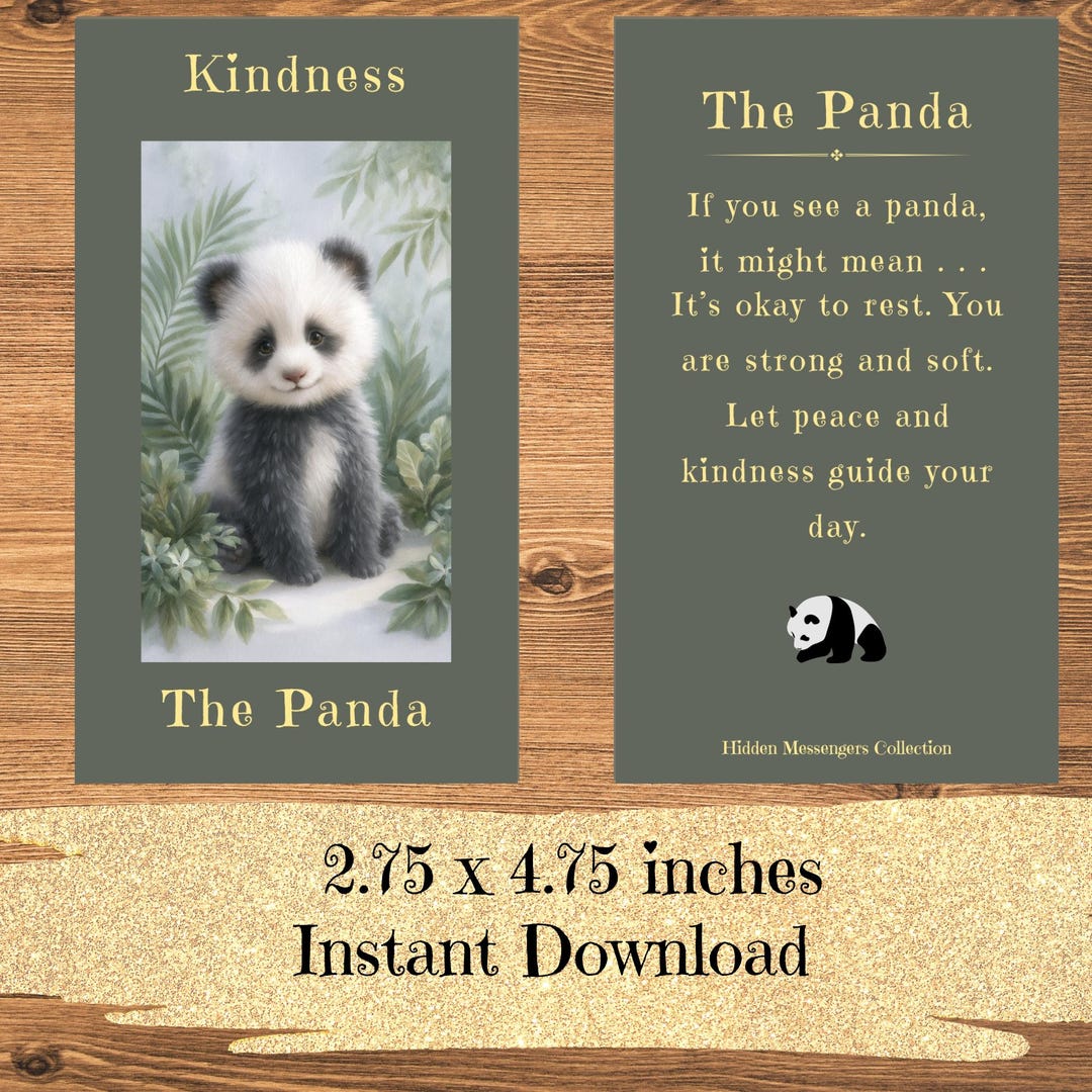 PANDA様オーダーページ Panda Power Animal Card for Kids - Printable 2.75x4.75 Inches
