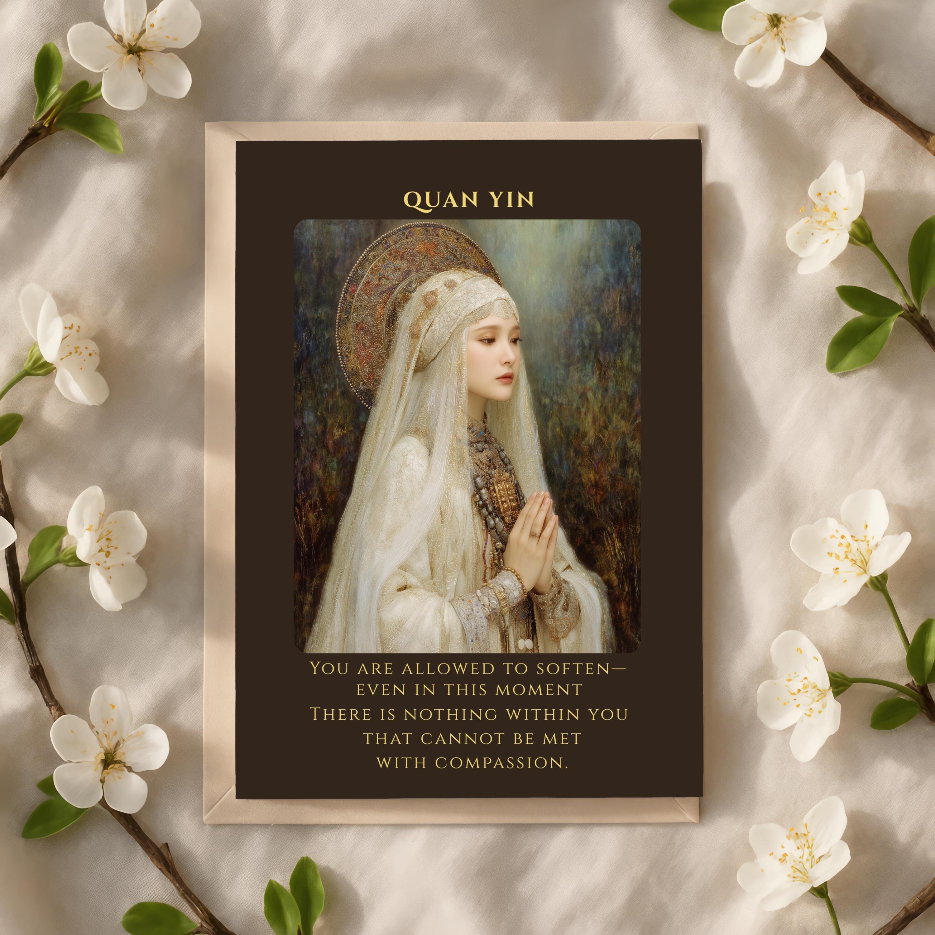 Compassion Oracle Card Quan Yin Goddess Oracle Card Printable | Compassion Affirmation Wall ...