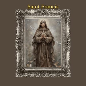 Saint Francis Digital Download, 5x7 Printable Art Card, Instant Download, Spiritual Blessing, Christian Wall Art, Nature Saint Printable