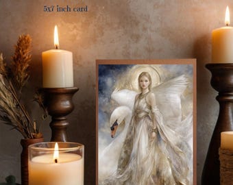 Lámina artística de la Diosa Cisne / Leda, decoración de la mitología griega (descarga digital)