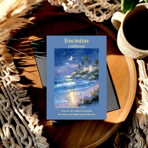 Encinitas Dreaming - 5 x 7 spirituel imprimable carte-océan méditation Art-rêver de cartes série-SRF jardin inspiré téléchargement numérique