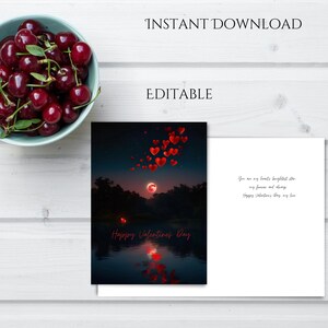 Valentine’s Day Card Editable Instant Download Digital Printable