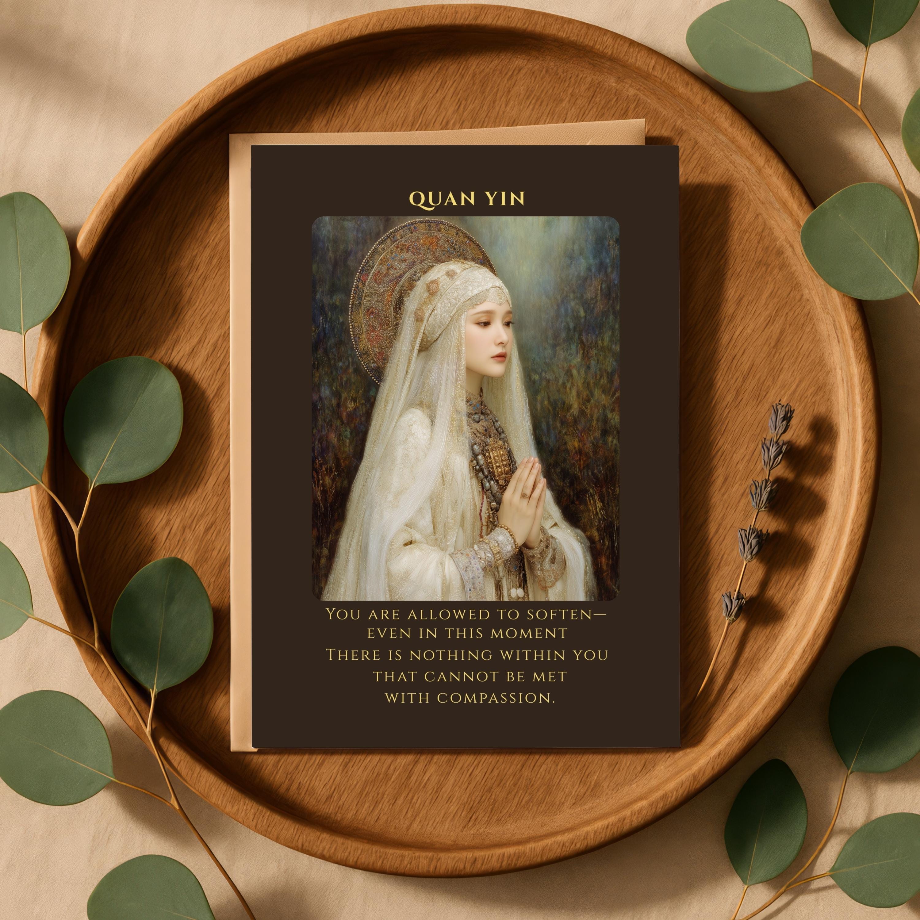 Compassion Oracle Card Quan Yin Goddess Oracle Card Printable | Compassion Affirmation Wall ...