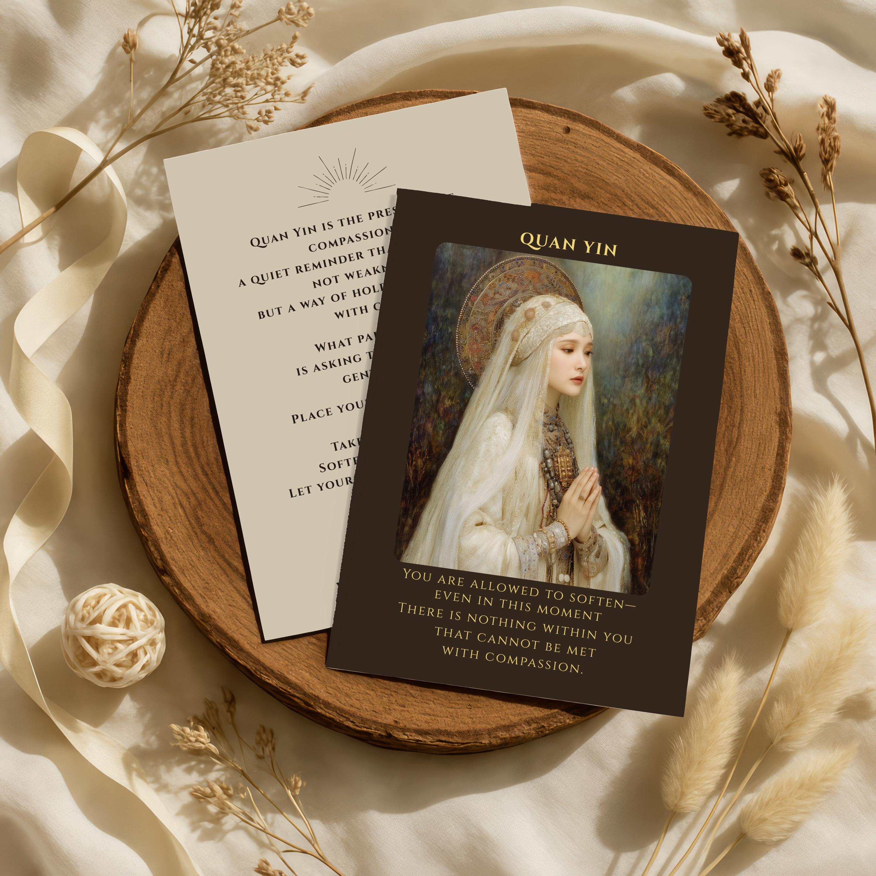 Compassion Oracle Card Quan Yin Goddess Oracle Card Printable | Compassion Affirmation Wall ...