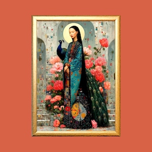 Quan Yin Printable Card - Bodhisattva of Compassion and Mercy - 5x7 Spiritual Art  - Instant Download, Blank Greeting Card with Bonus Card