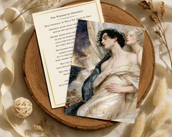 Tarjeta de sabiduría de Odiseo, imprimible de mitología griega, arte de la Odisea de las Sirenas, tarjeta inspiradora de 5x7 pulgadas, descarga digital de sabiduría mítica