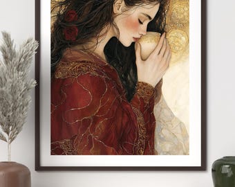 Mary Magdalene Art Card | 11x14 wall art Sacred Feminine Mystic Print (Digital Download)