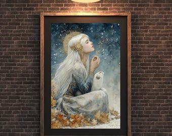 Freya Norse Goddess Art Print | Nordic Mythology (Instant Download)