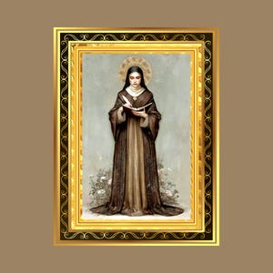 Saint Teresa of Avila Archetype Art Greeting Card - Mystic Catholic Wall Art,  5x7 -  Spiritual Greeting Card - Instant download