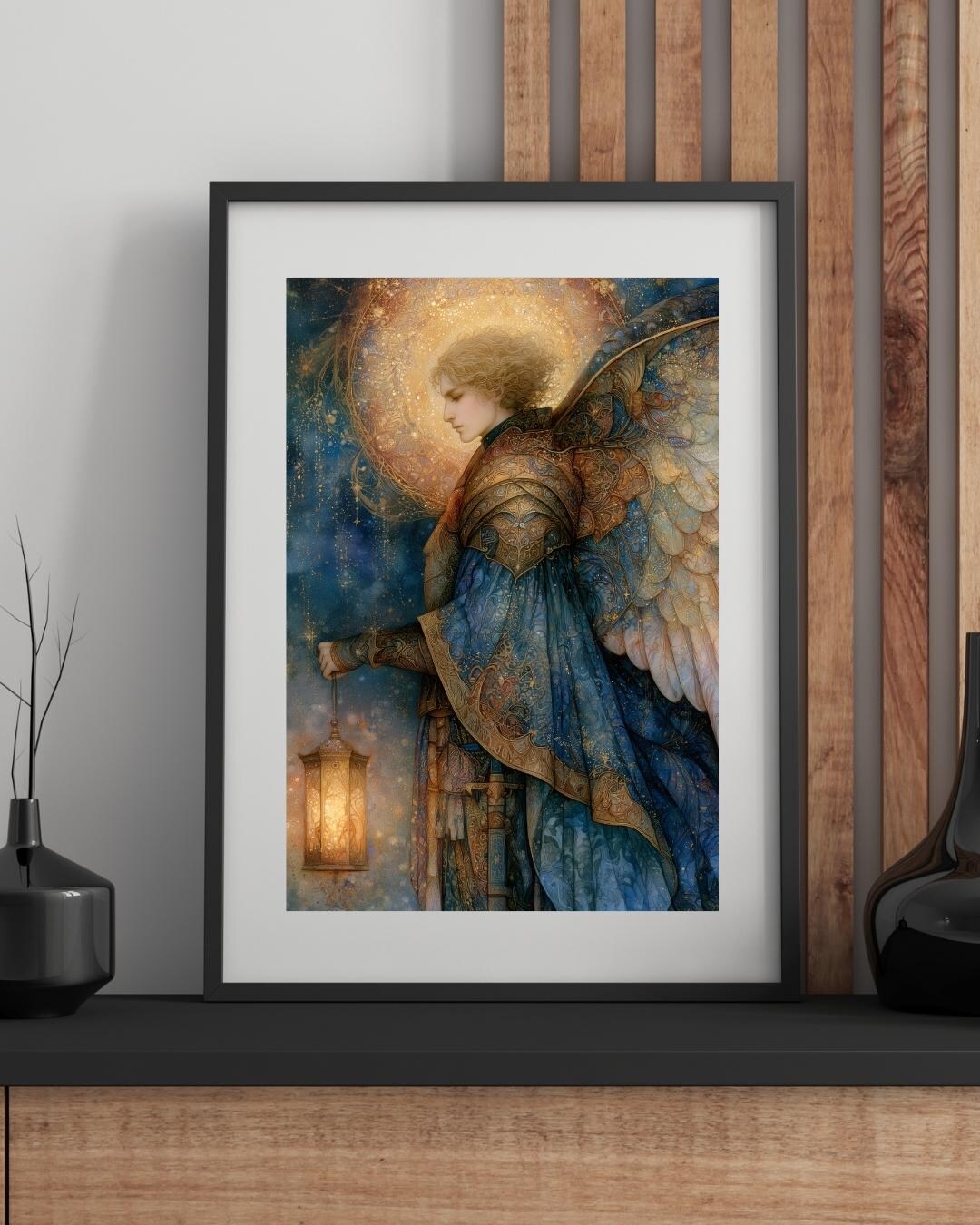 Archangel Michael Wall Art Printable | Catholic Printable Decor |lamp ...