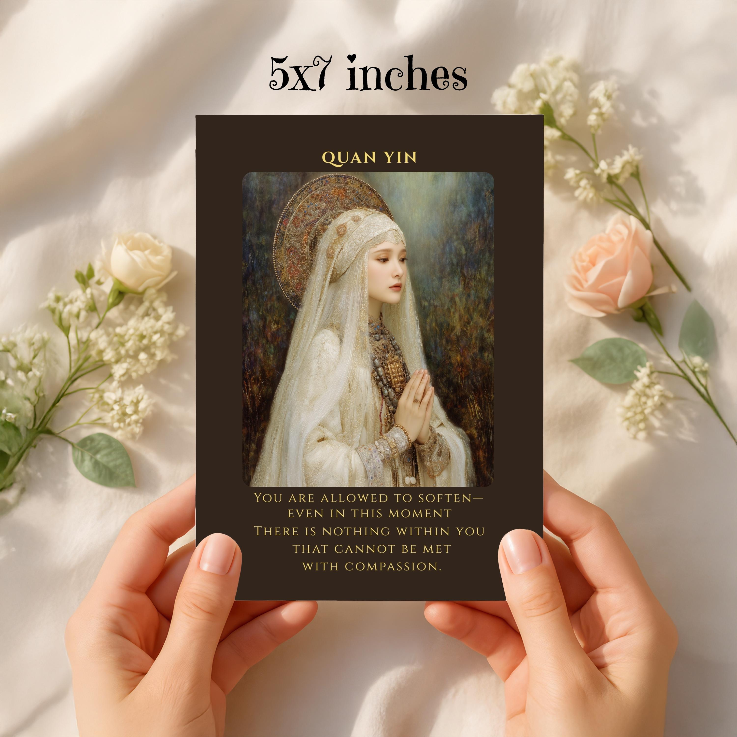 Compassion Oracle Card Quan Yin Goddess Oracle Card Printable | Compassion Affirmation Wall ...