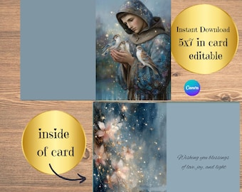 Saint Francis Feast Day Card – Pastel Impressionist Art (PDF Download)
