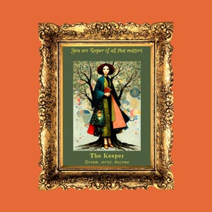 L'archétype imprimable carte d'intention fille gardienne-déesse Art 5 x 7 téléchargement numérique - carte de rêve 5 x 7 - rêver, écrire devenir. Carte d'affirmation