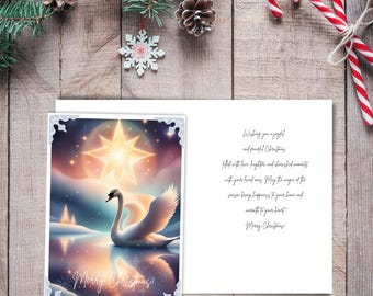 Cartão de Natal elegante presente editável download instantâneo digital para impressão