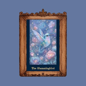 Hummingbird Power Animal Card for Kids - Printable 2.75x4.75 size card affirmation Card - Joyful Power Animal  AI Art for Children
