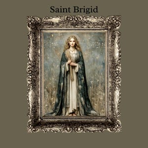 Saint Brigid of Kildare Printable Card, Celtic Saint Art, Saints and Messengers Collection, Instant Download Christian Wall art, Catholic