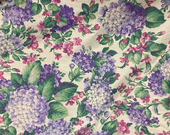 Vintage French cotton fabric beautiful floral design four yards soft like Liberty