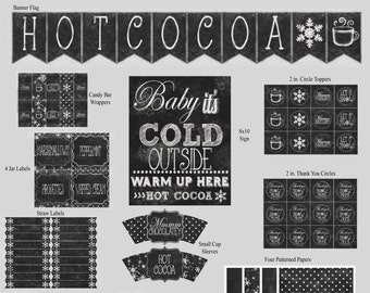 Chalkboard Hot Cocoa Party Printables