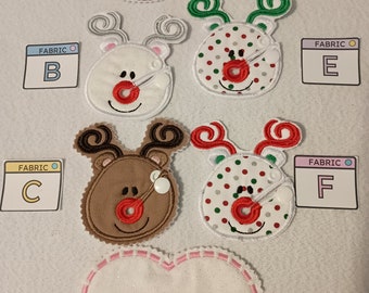 Tubie Reindeer  Gtube/Cover  Pad Shaped 4 layer Gastrostomy feed tube button pad gauze alternative, stoma cover Made to Order