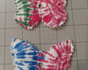 Tie Dye Tubie Tubie Tubie GTube Pad/Cover  Pad  Themed Ready to Ship (Set) Gastrostomy feed tube button pad gauze alternative, stoma cover