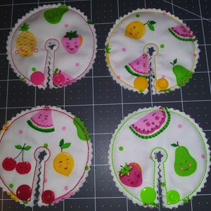G tube Pad Set  Fruits  themed  Ready to Ship
