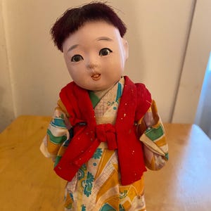 Japanese Boy Doll in Kimono Vintage Abggoodstuff - Etsy