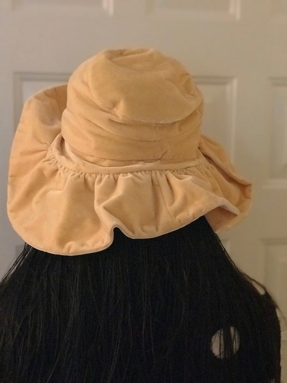 1940's Cream Velvet Wedding Hat and Satin Wedding… - image 3