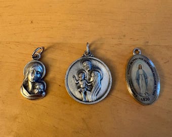 Vintage 3 Religious Medals