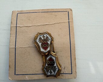2 Vintage Sacred Heart Lapel Pins