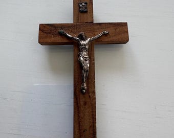 Olive Wood Cross (3.25") Featuring the Inscription "Ex Olivis Gethsemani"