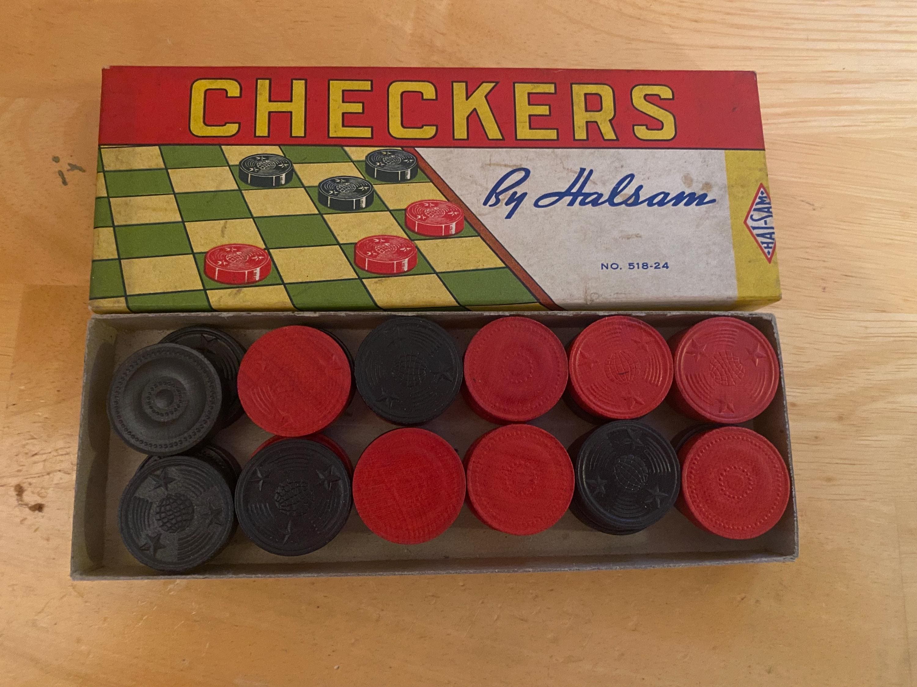Checkers Game Box, Comet 24 Set No 518-24 by Halsam - Etsy