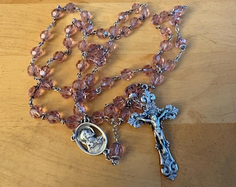 Sterling  Silver Pink Rosary (catamore)
