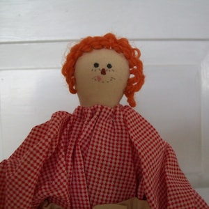 Vintage Handmade 10 inch Raggedy Ann Type Doll