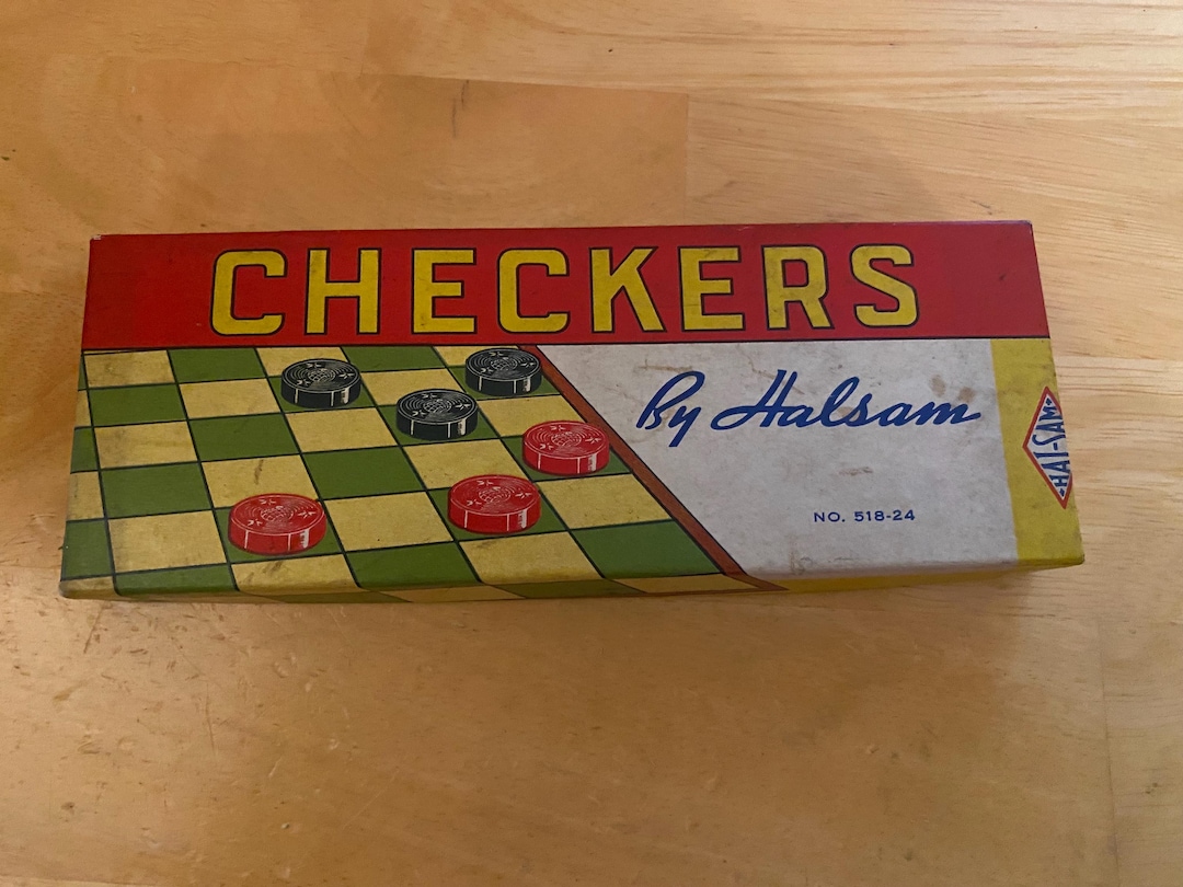Checkers Game Box, Comet 24 Set No 518-24 by Halsam - Etsy