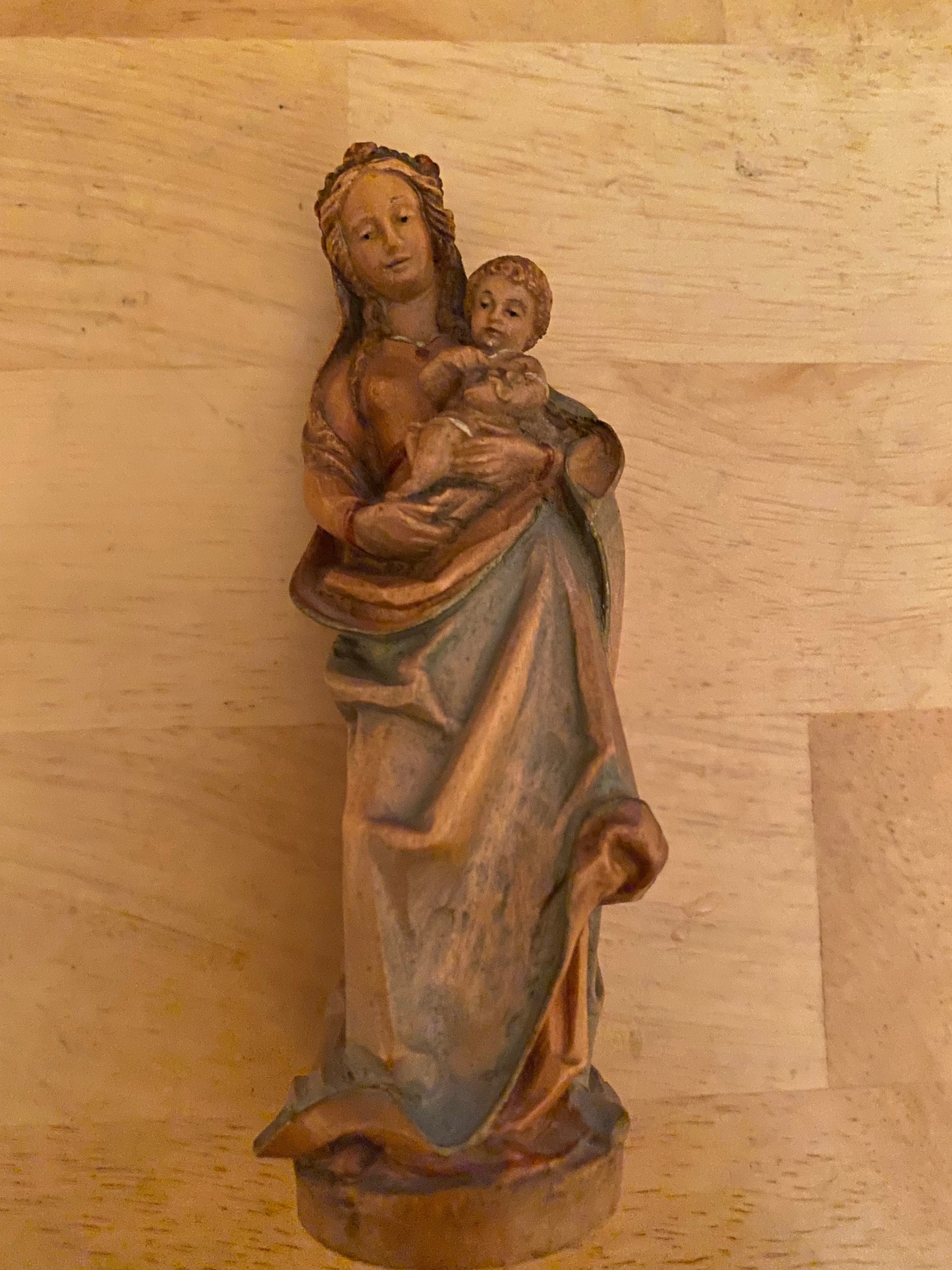 Anri Mary and Baby Jesus Hand Carved Statue Italy - Etsy