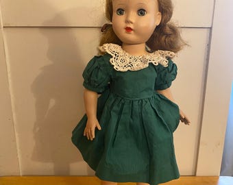 Vintage Doll Effanbee Doll Girl Scout Doll 1966 Date Green GS