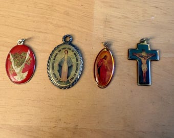 4 Enamel and/or Resin Religious Medals