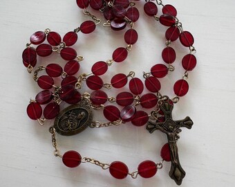 Saint Therese   Red Rosary