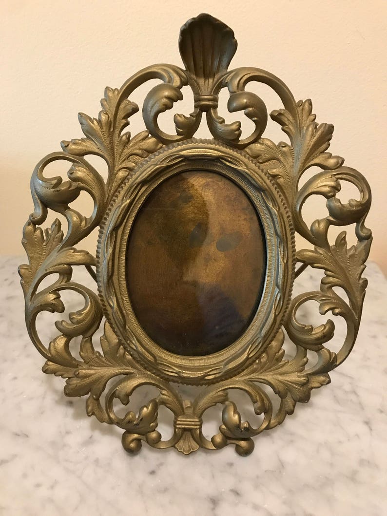 Antique Large French Iron Picture Frame Ornate Leaf and Shell Etsy