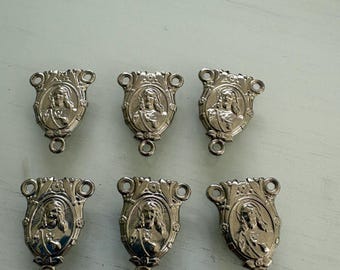 Lot of 6 Rosary Centerpieces Sacred Heart Blessed Mother