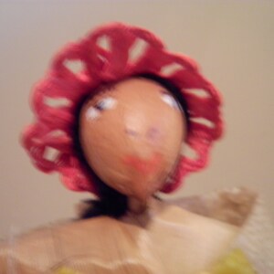Vintage Collectible  Bermuda Palm and Banana Leaf Husk doll with a Sago Nut head from Bermuda
