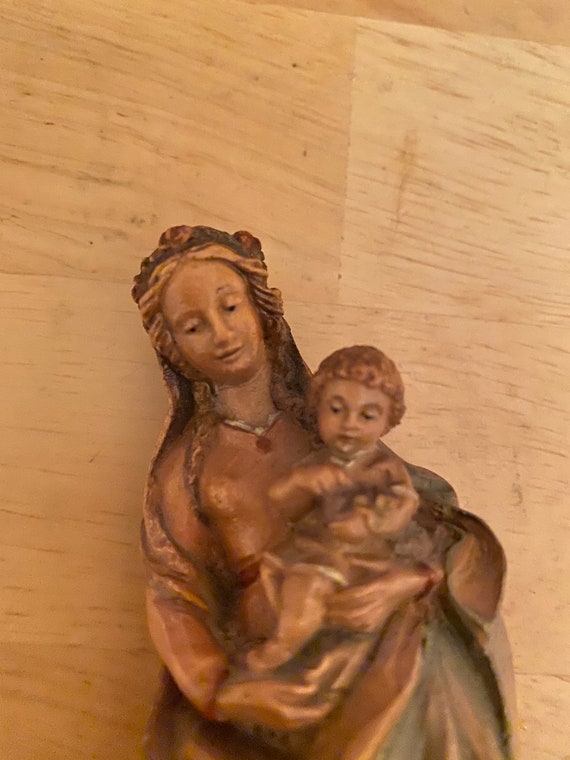 Anri Mary and Baby Jesus Hand Carved Statue Italy - Etsy