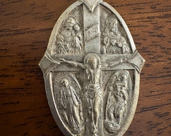 Vintage Oval Shaped 4 Way Cross Medal