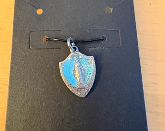 Shield-Shaped Enamel Miraculous Medal